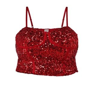 No Boundaries Woman’s Red Sequin Corset - Size M (8-10) NWT